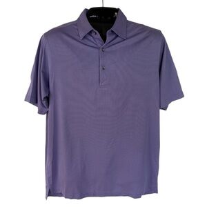 DONALD ROSS MENS SOLID PIQUE SELF COLLAR PERFORMANCE POLO - LAVENDER M